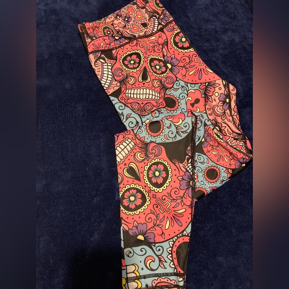 CVG Sugar Skull Full Length Leggings - XL